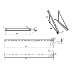 Konstrukce rovná střecha/fasáda univerzální nastavitelná 1040mm 